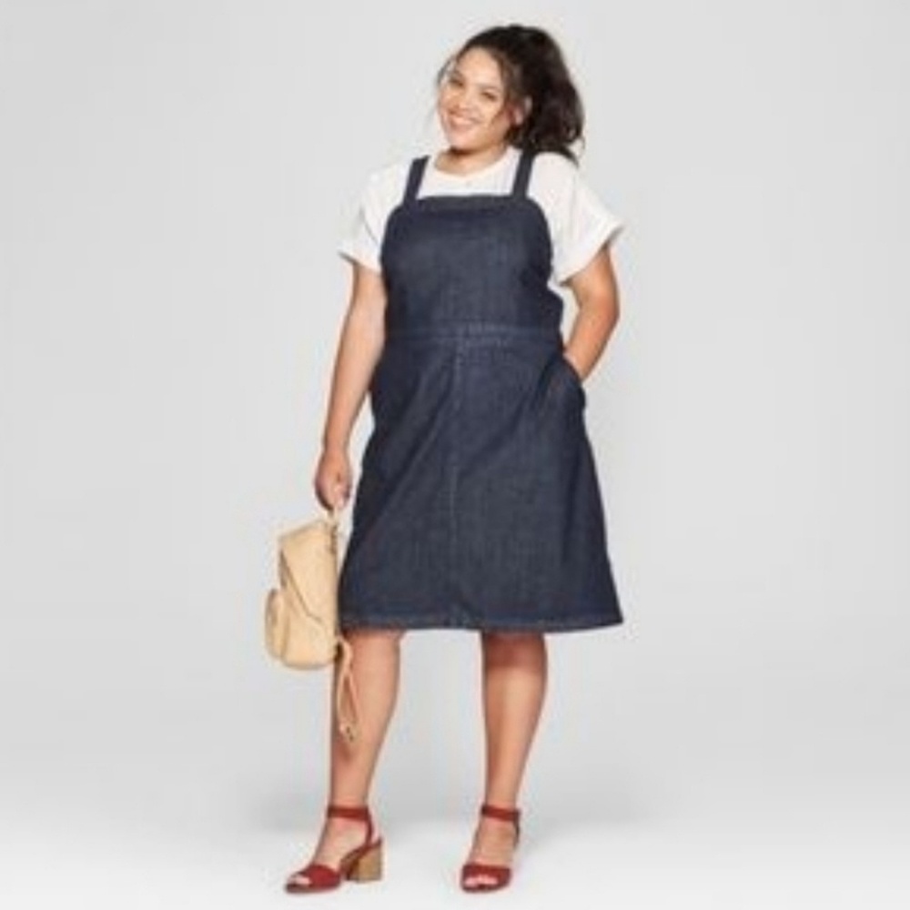 Universal Thread Apron Utility Dress Dark Blue